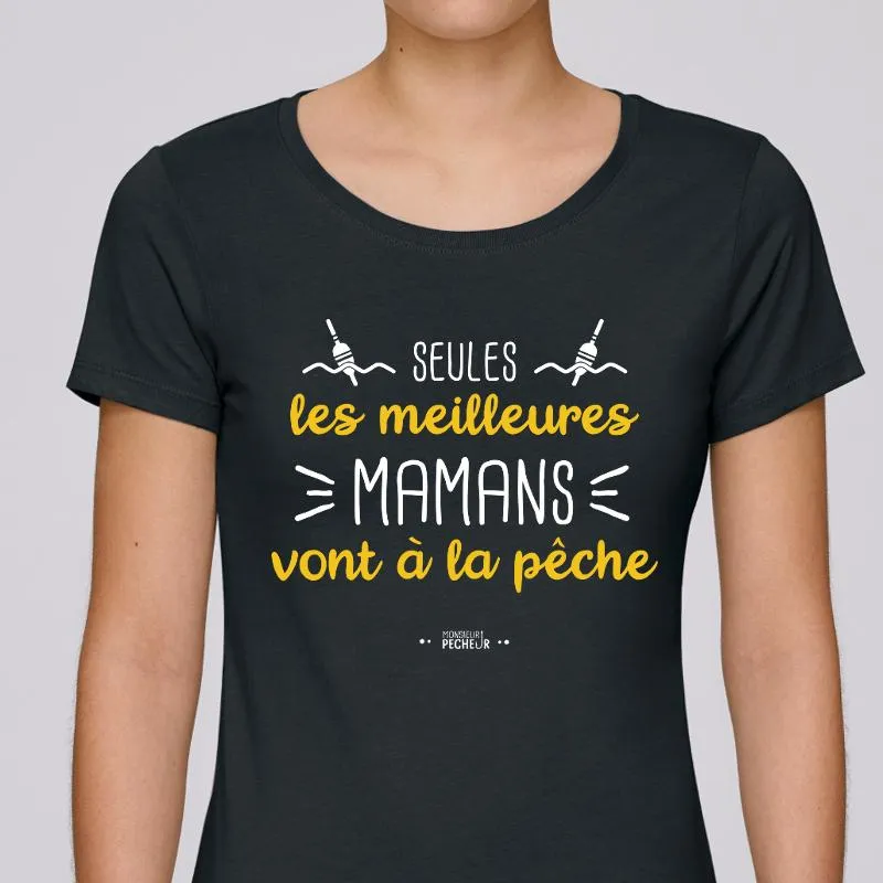 T-shirt Femme Les vraies mamans vont à la pêche