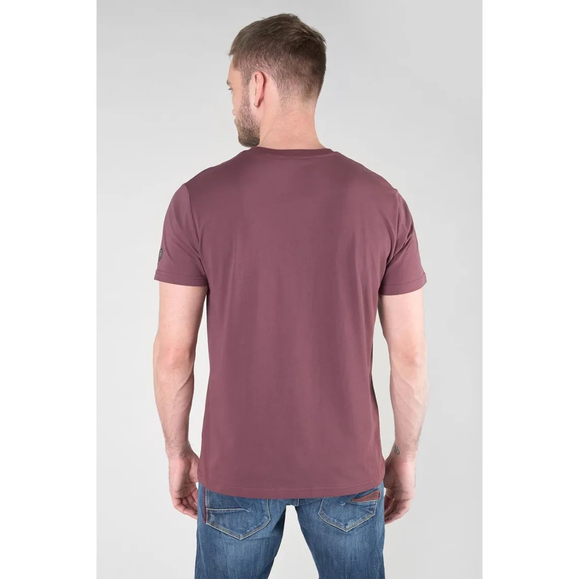 T-shirt Gregor lie de vin imprimé rouge en coton Le Temps des Cerises - T-shirt / Polo Homme sur MenCorner