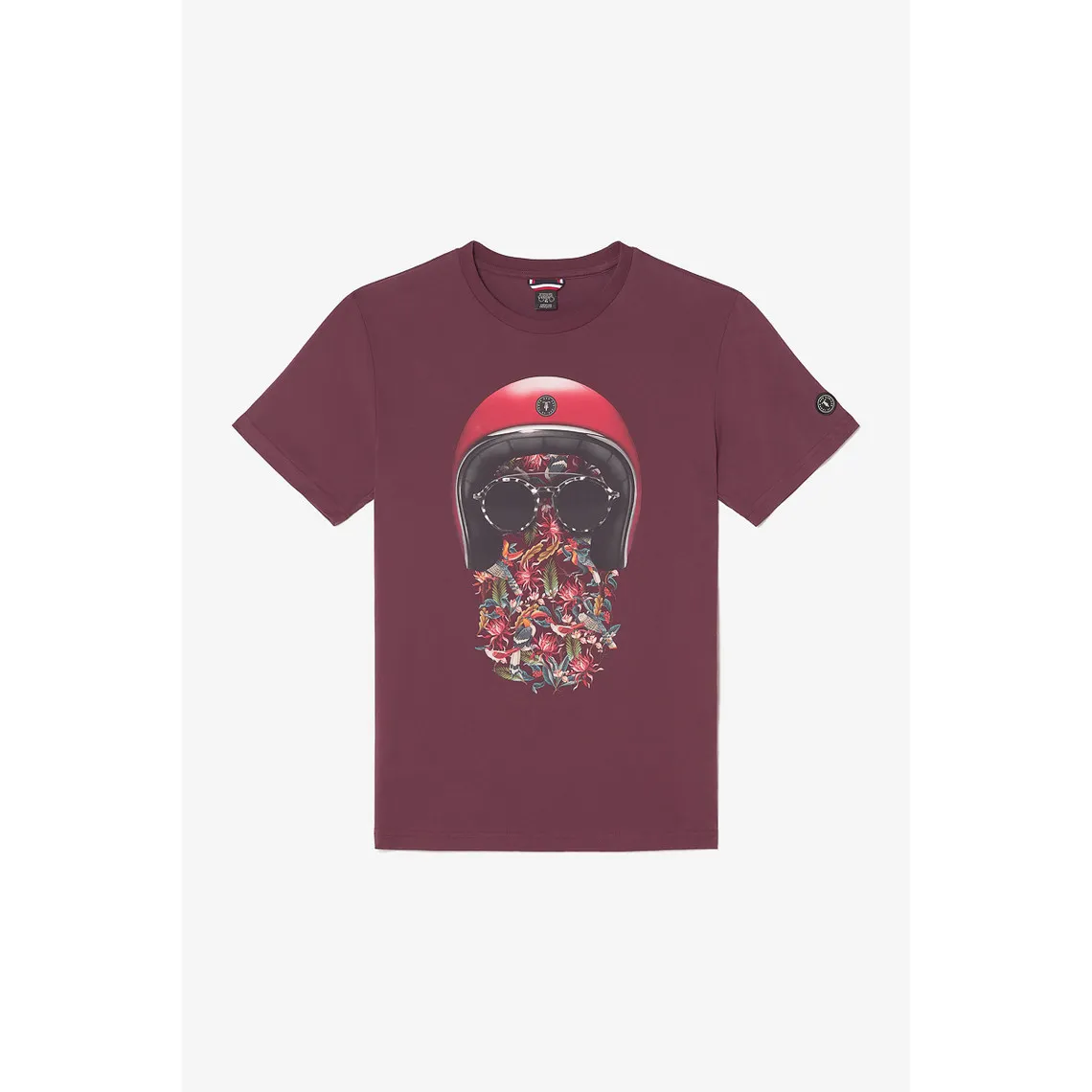 T-shirt Gregor lie de vin imprimé rouge en coton Le Temps des Cerises - T-shirt / Polo Homme sur MenCorner