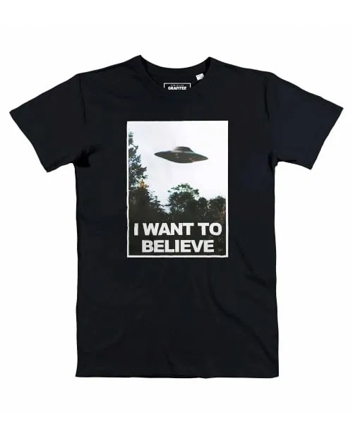 T-shirt I Want To Believe - Poster X-Files Soucoupe | Grafitee