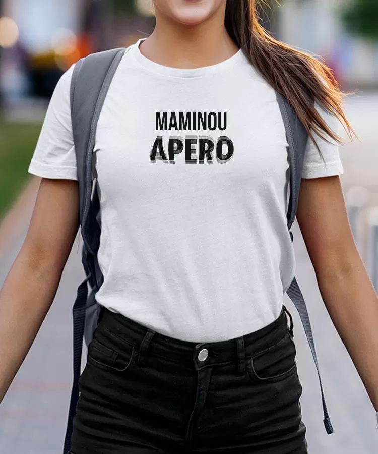 T-Shirt Maminou apéro face Pour femme