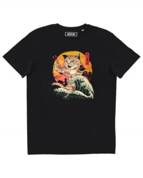 T-shirt Neko Sushi - Chat, Japon et Grande Vague | Grafitee 