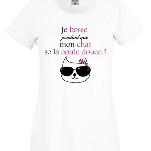 T-shirt personnalisé chat humoristique ! idée cadeau pour les esclaves de leur félin