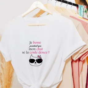 T-shirt personnalisé chat humoristique ! idée cadeau pour les esclaves de leur félin