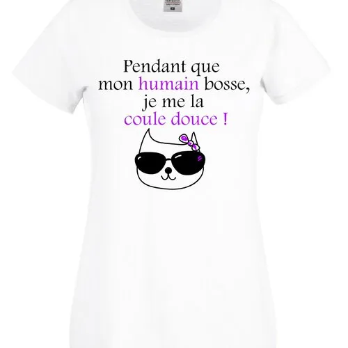 T-shirt personnalisé chat humoristique ! idée cadeau pour les esclaves de leur félin