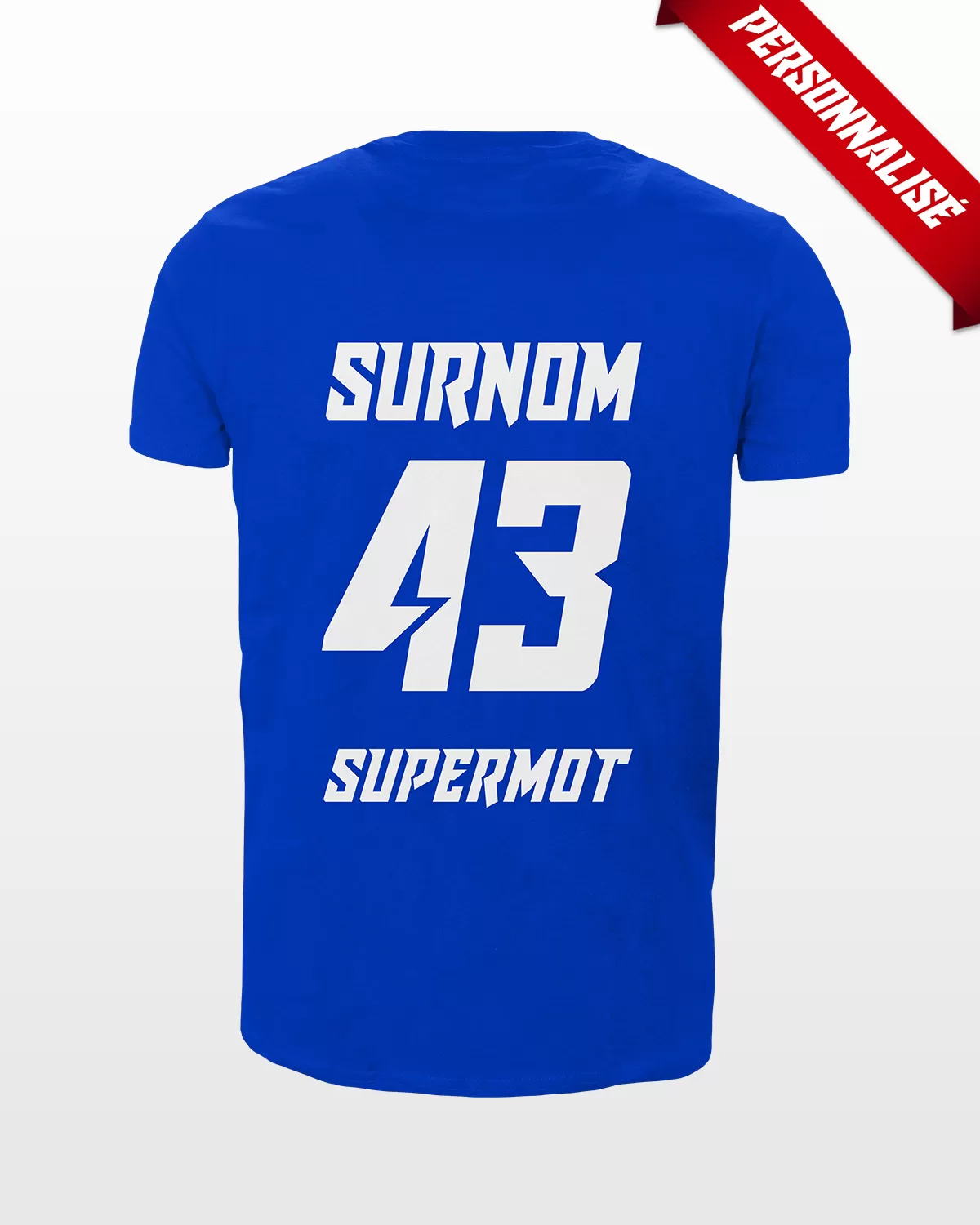 T-Shirt SUPERMOT PERSONNALISÉ Bleu - SUPERMOT® - Boutique Officielle