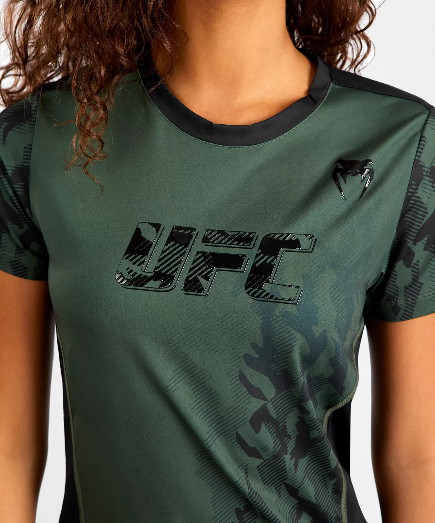 T-shirt Technique Manches Courtes Femme UFC Venum Authentic Fight Week - Kaki