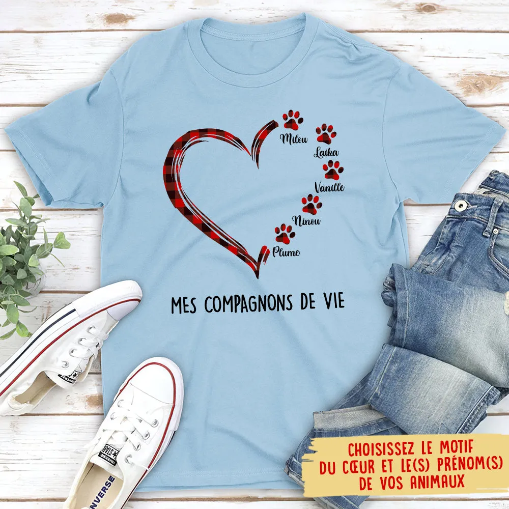 T-shirt Unisex Personnalisé - Mes Compagnons De Vie