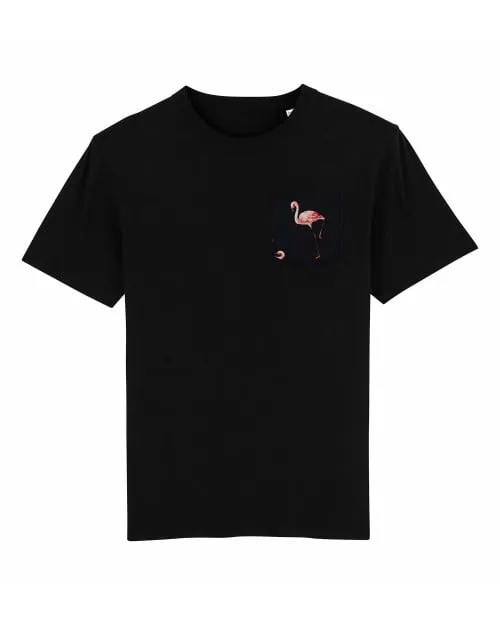 T-shirt à Poche Flamand Rose | Grafitee