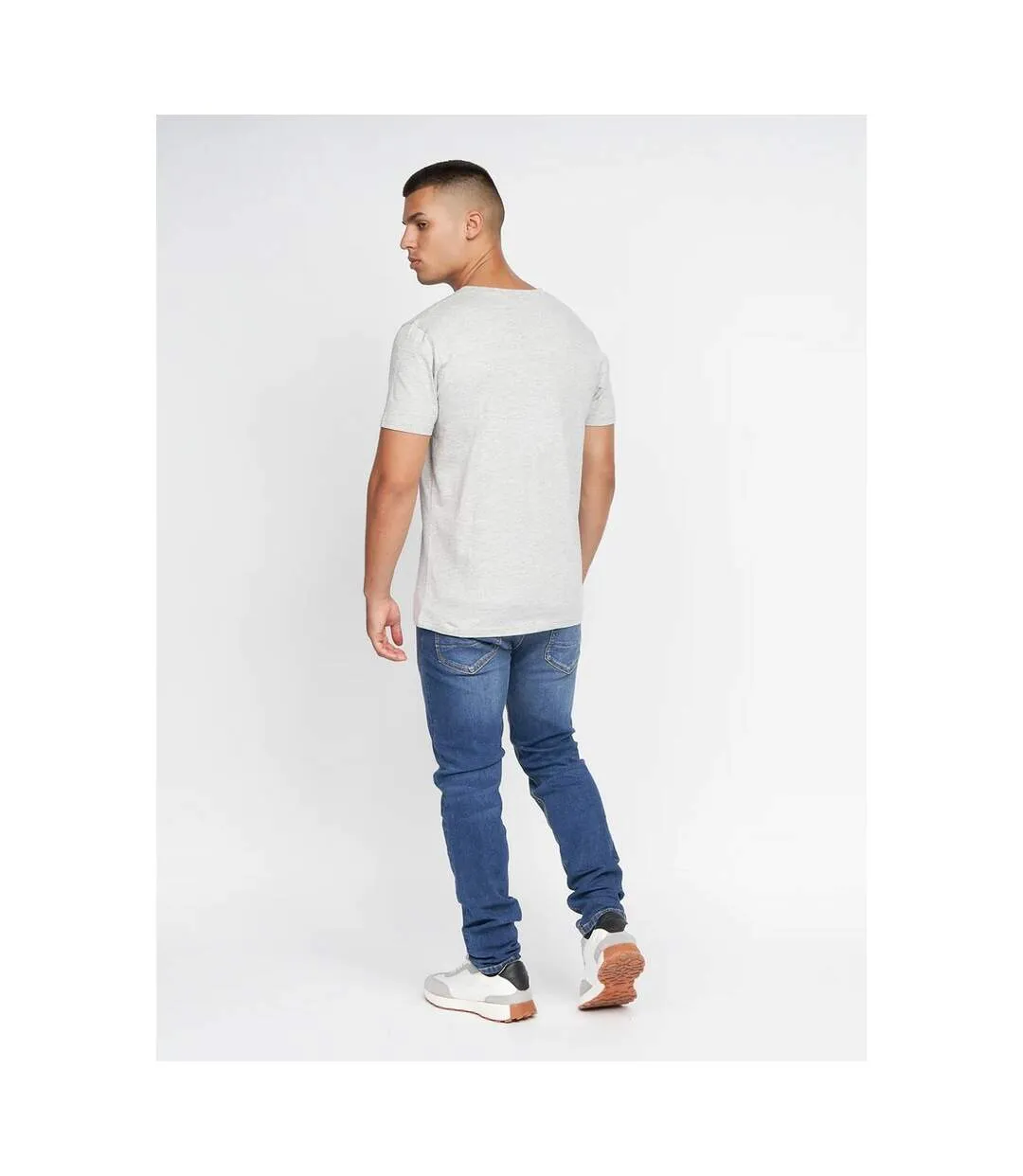 T-shirts cramtar homme bleu marine / gris Crosshatch