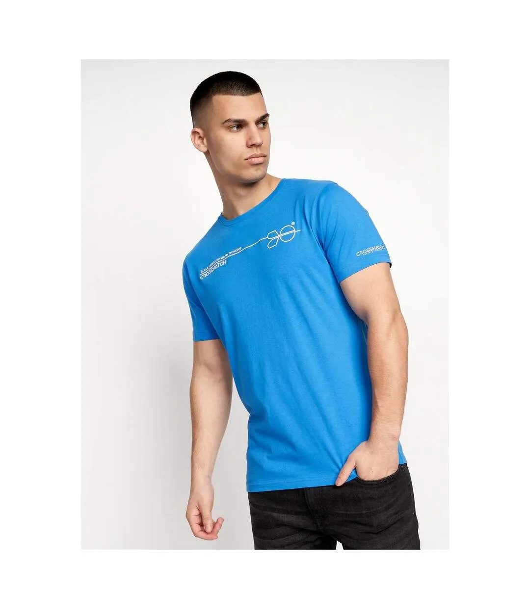 T-shirts pentan homme bleu / gris Crosshatch