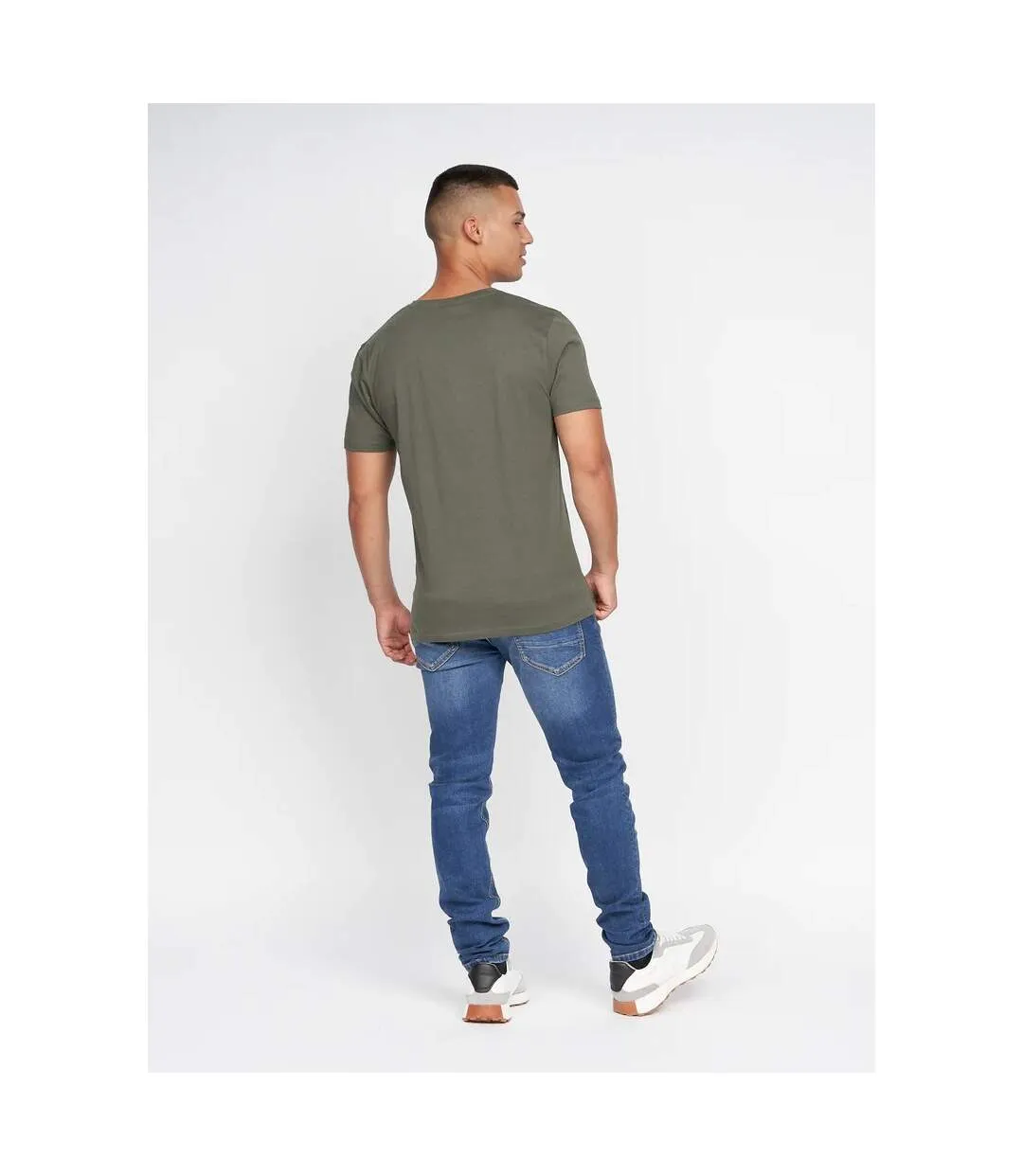 T-shirts univarsity homme vert sombre / gris Crosshatch