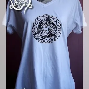 Tee-shir femme manches courtes "ronde des loups celtique"