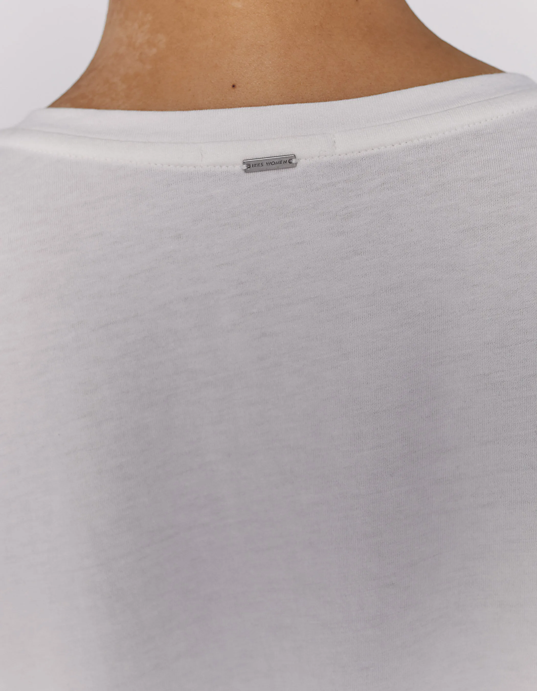 Tee-shirt coton modal écru visuel tête de mort femme