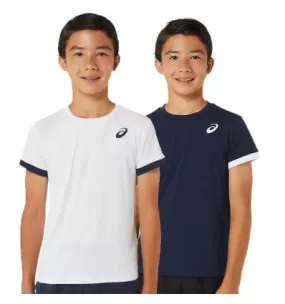 Tee-shirt de tennis junior Asics Court Top Coloris uni blanc ou marine