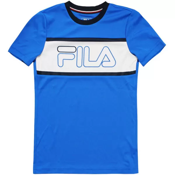 Tee shirt enfant Fila Connor Junior - Bleu et blanc - Respirant