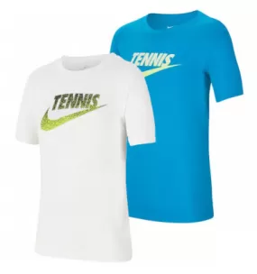 Tee-shirt enfant Nike Tennis en Dri-Fit - Blanc ou bleu