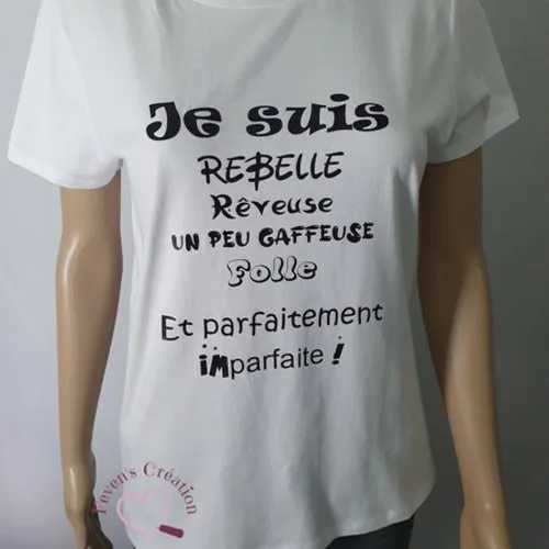 Tee-shirt femme "je suis...parfaitement imparfaite !"