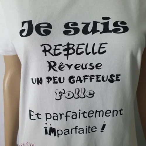 Tee-shirt femme "je suis...parfaitement imparfaite !"