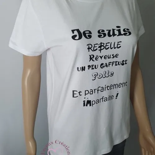 Tee-shirt femme "je suis...parfaitement imparfaite !"