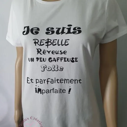 Tee-shirt femme "je suis...parfaitement imparfaite !"