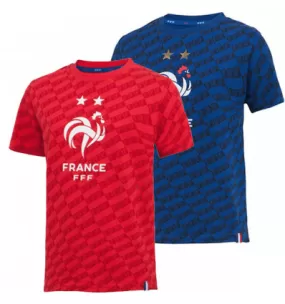 Tee-shirt foot enfant supporters équipe de France FFF - Rouge ou bleu