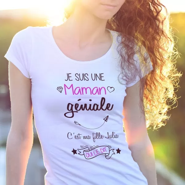 Tee shirt "Je suis une maman géniale"