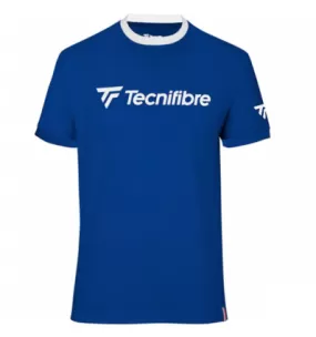 Tee-shirt tennis enfant Tecnifibre - Club Coton - Bleu royal