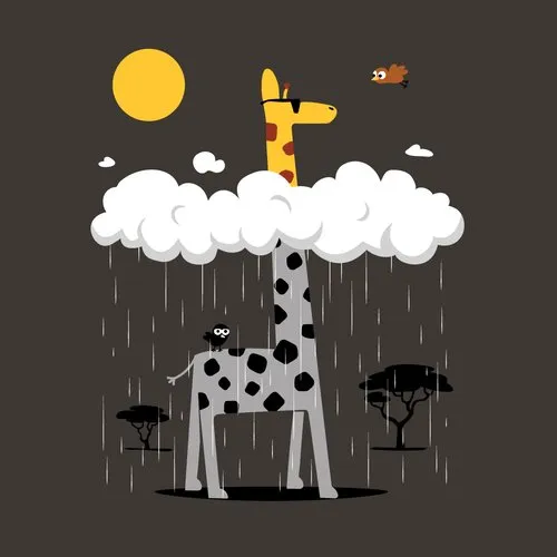 Une vie de girafe - t-shirt en coton bio - animaux et humour