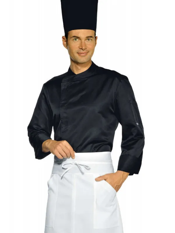 Veste Chef Cuisinier Malaga noire Microfibres