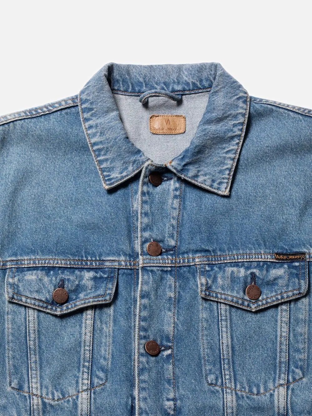 Veste jean en coton bio | bleu clair "robby vintage blue denim" homme