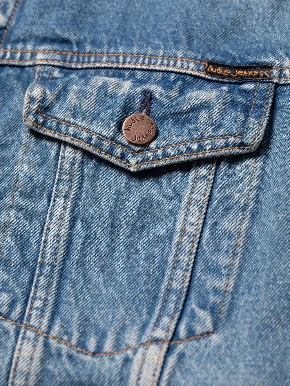 Veste jean en coton bio | bleu clair "robby vintage blue denim" homme