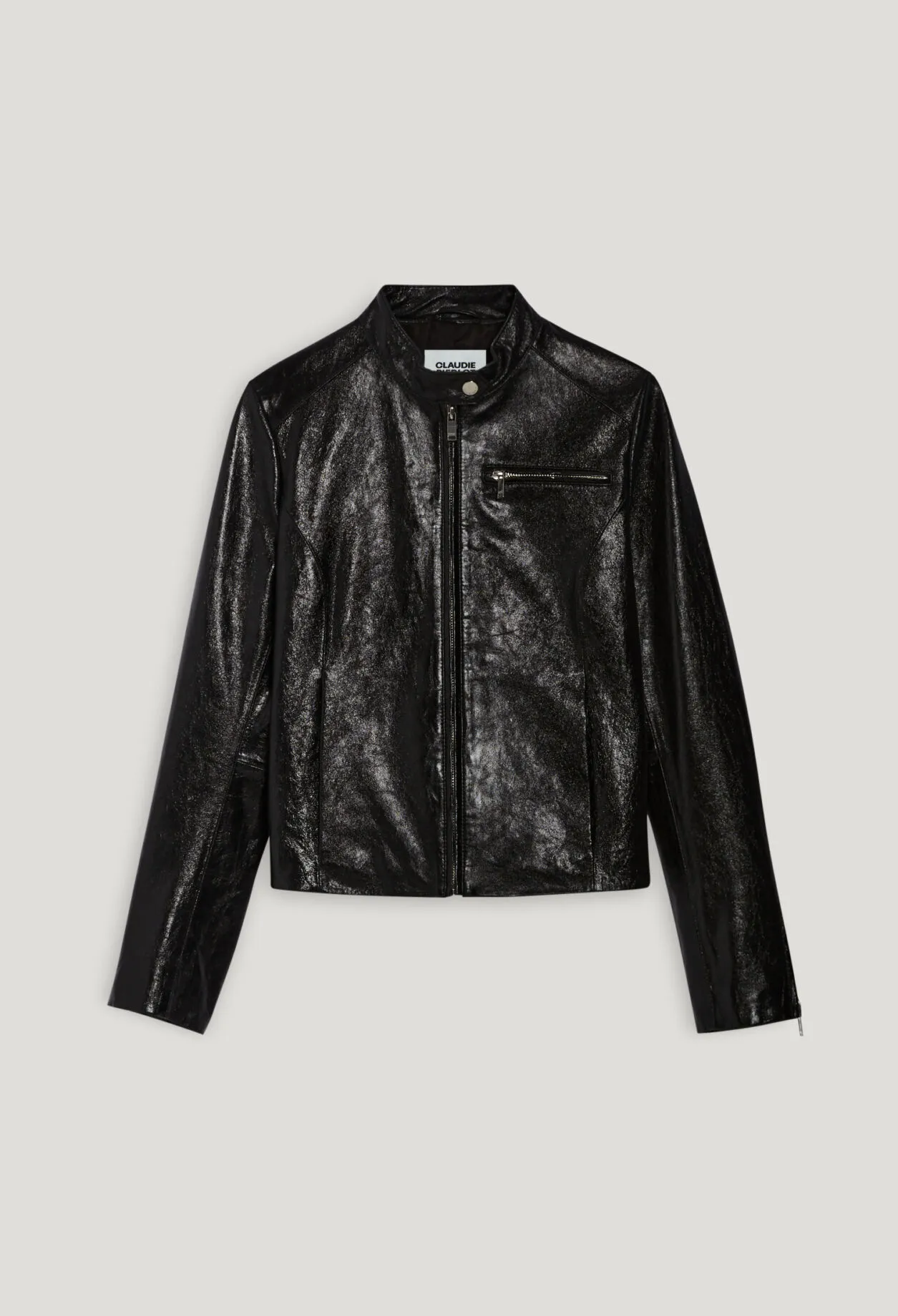 Veste motard cuir noir | Claudie FR