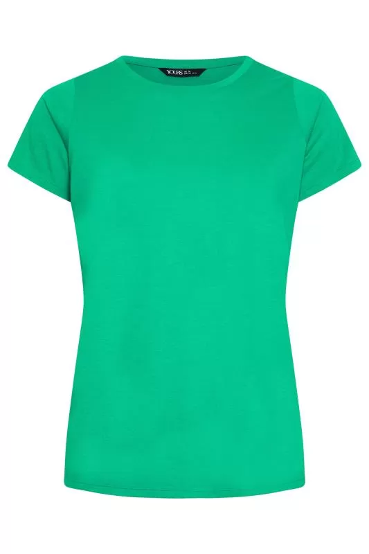 YOURS - Lot de 3 T-Shirts Noir Vert & Gris Manches Courtes